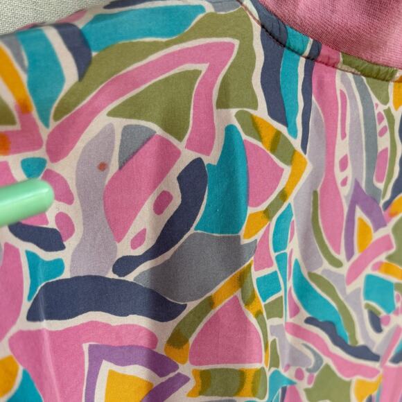Silktime Vintage Colorful 80's Abstract Print Silk Bomber Jacket  size M - Picture 10 of 13
